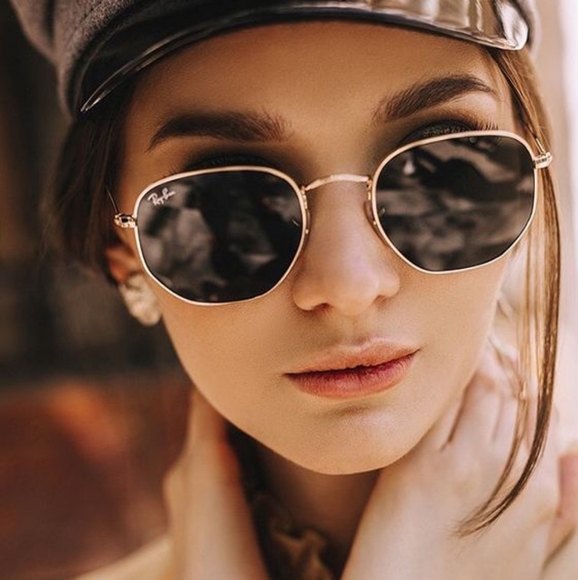 Ray-Ban Black and Gold Sunglasses